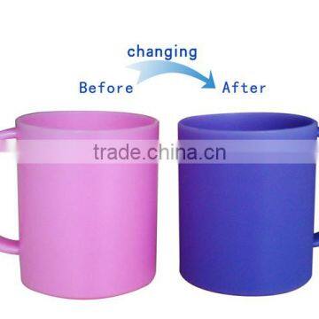 customized design PS plastic 10oz coffee mug with color changing