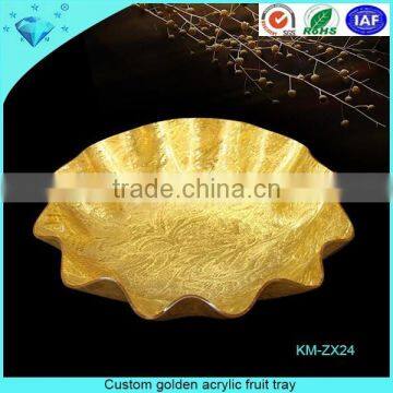 Popular Acrylic Golden Fruit Dish Fruit Plates photo-2