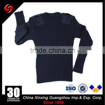 Military style pullover men crew neck wool commando sweater