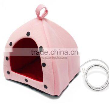 Indoor Heated Pet Dome - Pink - 15"x15"x16" With Heating Pad on Base photo-2