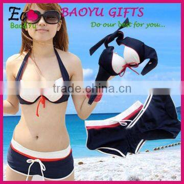 Hot Selling Stripe bikin three-piece suit,wholesale Fashion Designer preppy style Bikini swimwear models