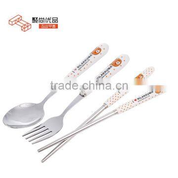 L00136 2017 New Design Cute Baby Tableware, Kids Stainless Steel Dinnerware, Children Tableware Set With Box photo-4