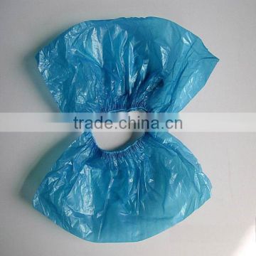 Non woven disposable PE shoe cover with machine made,disposable clear transparent blue pe shoe cover