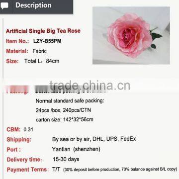 Decoration for Party Hot Sale Single Big Tea Rose Artificial Flower Wholesale photo-2