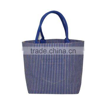 Eco-friendly Reusable Bag Women Grocery Shopping Tote Bag With Handles Large Jute Burlap Bag With Cotton Handles