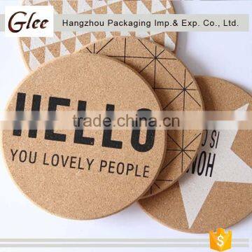 Custom sublimation blank cork coasters soft wood coasters coffee cups mats