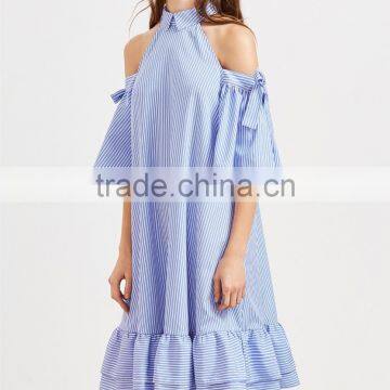 Guangzhou Clothing OEM Tie Sleeve Ruffle Hem Dress Pictures Of Latest Fashion Styles photo-3