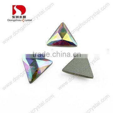 AB color triangel shape glass flat back garment stones