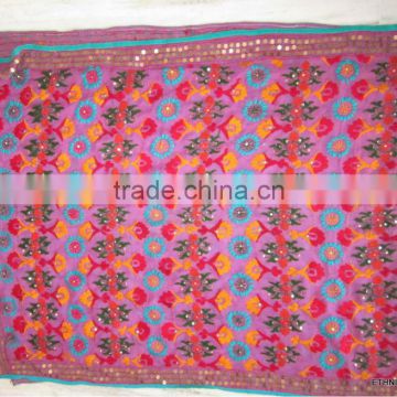 MULTICOLOR BLUE PHULKARI GEORGETTE DUPATTA SHAWL, karachi Hand embroidery