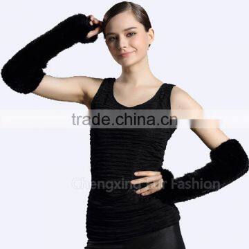 CX-A-58B Ladies Warm Mink Fur Double Face Leather Winter Gloves photo-4