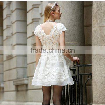 Maxnegio Fashion Red Lace Junior Bradesmaid Dress photo-2