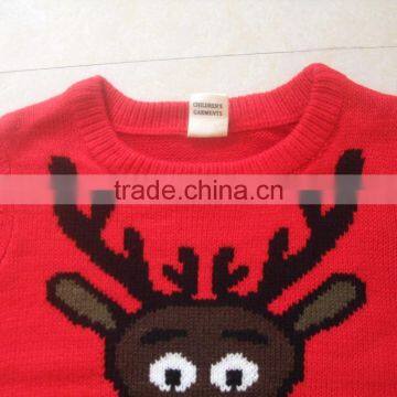 High Quality New Design Pullover Reindeer Christmas Kids Knitwear 2017 (BKN5315) photo-2