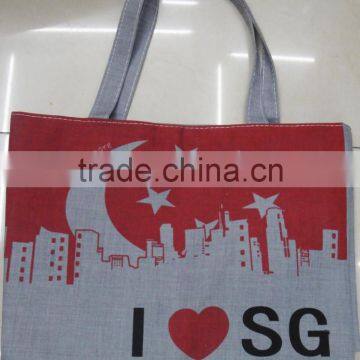 Fashion Lady popular cheap canvas cotton bag for Singapore