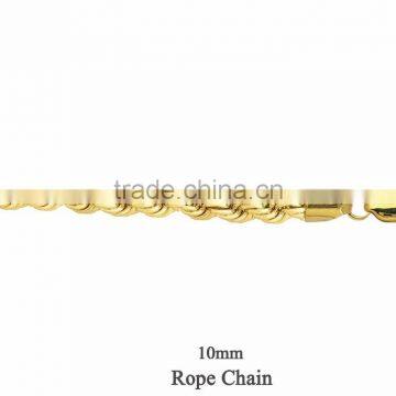 10 MM Gold Plated Rope Chain