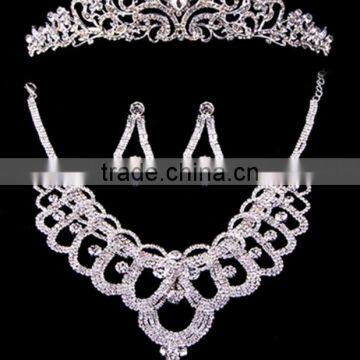 2016 High End Bridal Jewelry Set Shining Crystal Necklace and Earrings White Crystal Necklace and Earrings photo-5