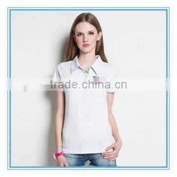 Wholesale 100% Cotton Casual Polo t Shirt Women/girl in GunagZhou Factory photo-2