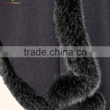 Winter Warm Wool Knitted Poncho Lady Fur Poncho photo-5