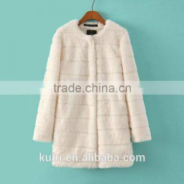 China Garments Factory Winter Fake Fur Coat Woman Lady Rabbit Fur Long Over Coat photo-6