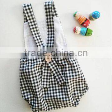 High Quality Summer Tartan Baby Overalls Baby Clothes Romper for Wholsale photo-3