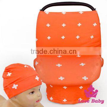 New Design Baby Product Printed Car Cover With Same Fabric Hat Mother Public Location Feeding Hood photo-4
