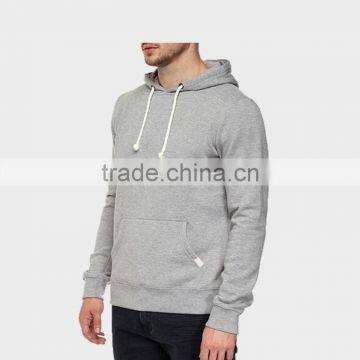 100% Jersey Grey Men's Hoodies With Pocket photo-2