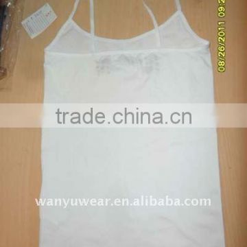 plain white simple style seamless lady camsole top