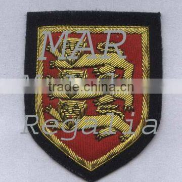 Three Lion Hand Embroidery Blazer Badge,Bullion Badge