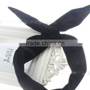 Fashion Women Velvet Headbands Rabbit Ears photo-5