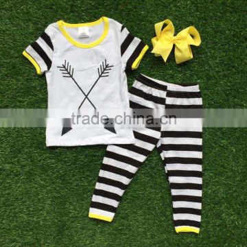 girls summer outfits baby girls boutique clothing girls arrow outfits stripe capri pants sets with matching bows