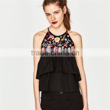 Top Selling Products 2017 Hip-length Poplin Halter Top With no Sleeves photo-4
