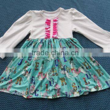 2016 Wholesale Child 100% Cotton Wear Korean Fashion Girl Boutique Clothing Kids Long Sleeve Dresses photo-4