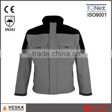 Mens Contrast Color New Cargo Heavy Duty Softshell Work Coat photo-4