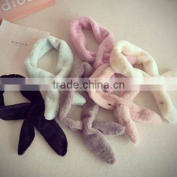 high quality pearl scarf fashionable winter kids warm Rabbit fur scarves