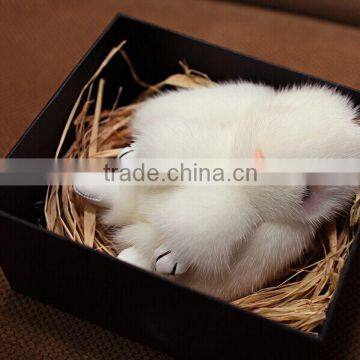 Handbag Rabbit Shape With Cute Mink Fur Ball Keychain photo-5