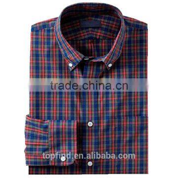 Yiwu wholesale clothing check button down mens dress shirt european collar