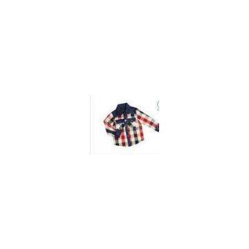 OEM Two pocket Anti- Piling fabric Cotton Long Sleeve Kids Plaid Shirts For Autumn Spring