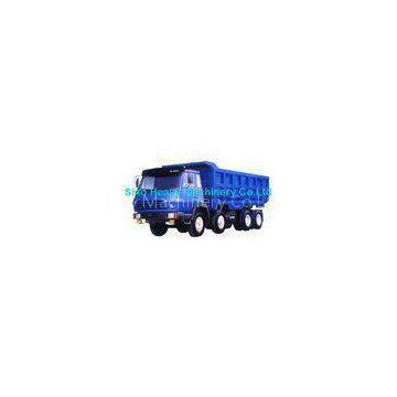 Blue 290hp Unloading Heavy Duty Dump Truck 8x4 , 50 Ton Trucks