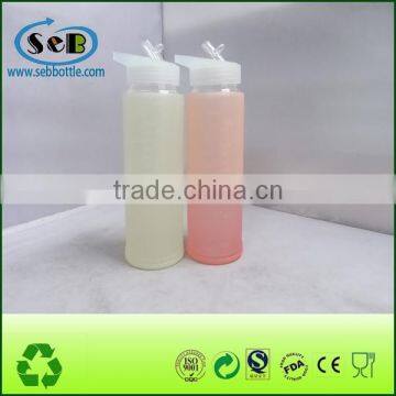 Smart Color Changable Glass Bottle With Silicone Jacket , Borosilicate Glass Drinking Bottle , Glass Camping Bottles photo-4