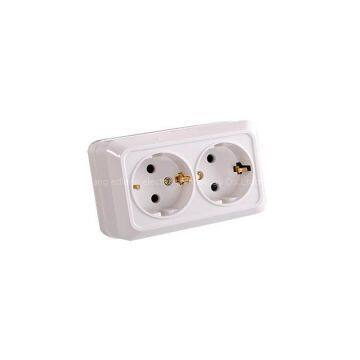 2 gang european socket with earthing