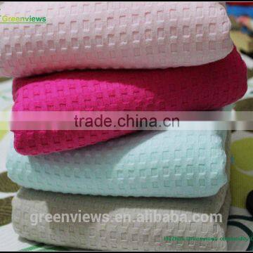 Cotton warm color cellular blanket Thermal hospital blanket cotton Woven Technics cotton knitted baby blanket