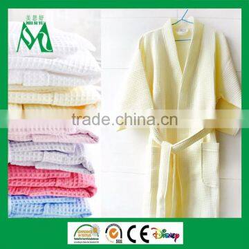 Cotton pure luxury bath robe waffle long with sleeves