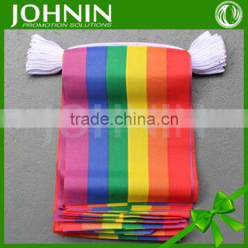 Free Design Polyester Gay Pride Custom Size Colorful Rainbow Bunting Flags photo-3
