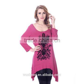 New Design Long Sleeve lady neck blouse