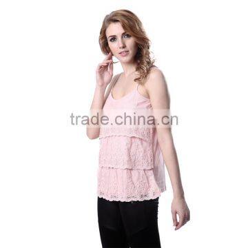 Women's Lace Spaghetti Strap Camo Tank Top for Women photo-4