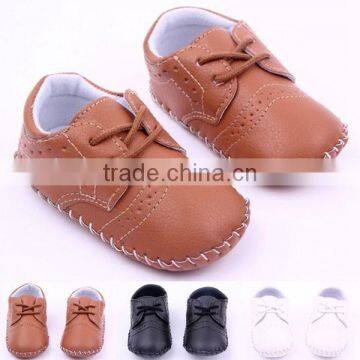 Solid Color Prewalker Girls Boy Leather Shoes