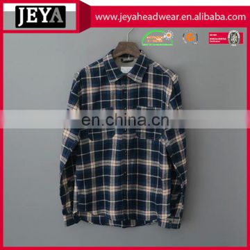 Mens quality flannel shirt checked long sleeve custom button up shirt design lumberjack flannel shirt