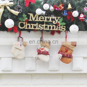 Nonwovens Chritmas Tree Decoration Supplies Santa Claus Snowman Elk Christmas Stocking