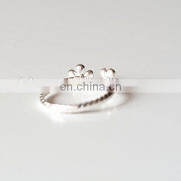 Plum Blossom Charm Open Delicate Ring Sterling Silver Ring Women Fashion Jewelry photo-6