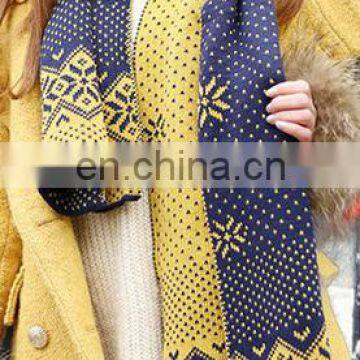 Figure Floral Knitting Two Colors Mixed Two Sides Winter Scarf Spot Textile Wool Womens Winter Issue