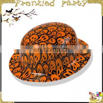 halloween ghost print party black top round hat